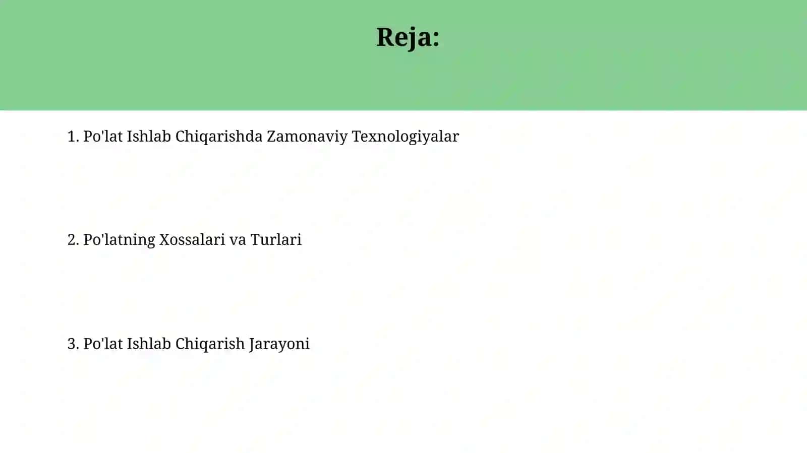 Po'lat ishlab chiqarish 2
