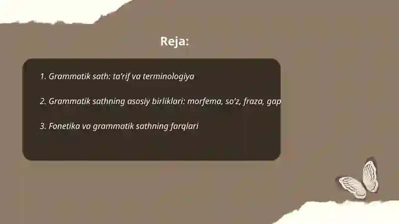 Grammatik sath va uning xususiyatlari 2
