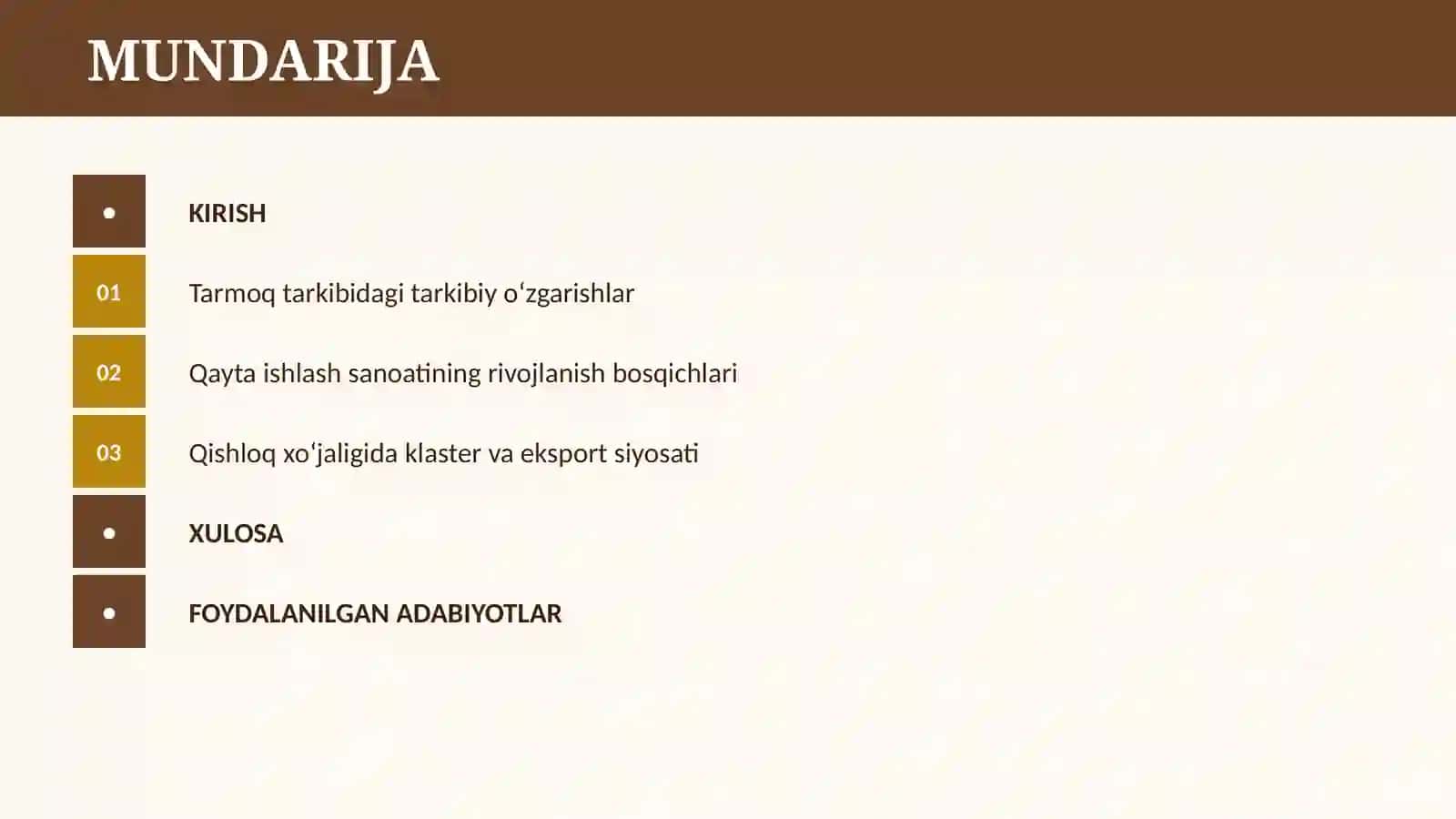 MUSTAQILLIK YILLARIDA QISHLOQ XO’JALIGI VA SANOAT SOHASIDAGI O’ZGARISHLAR 2