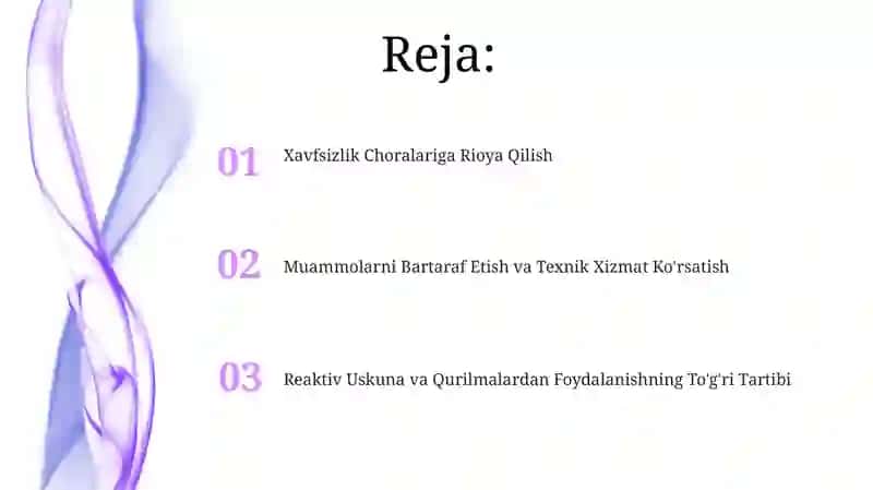 Reaktiv Uskuna va Qurilmalardan Foydalanishning To'g'ri Tartibi 2