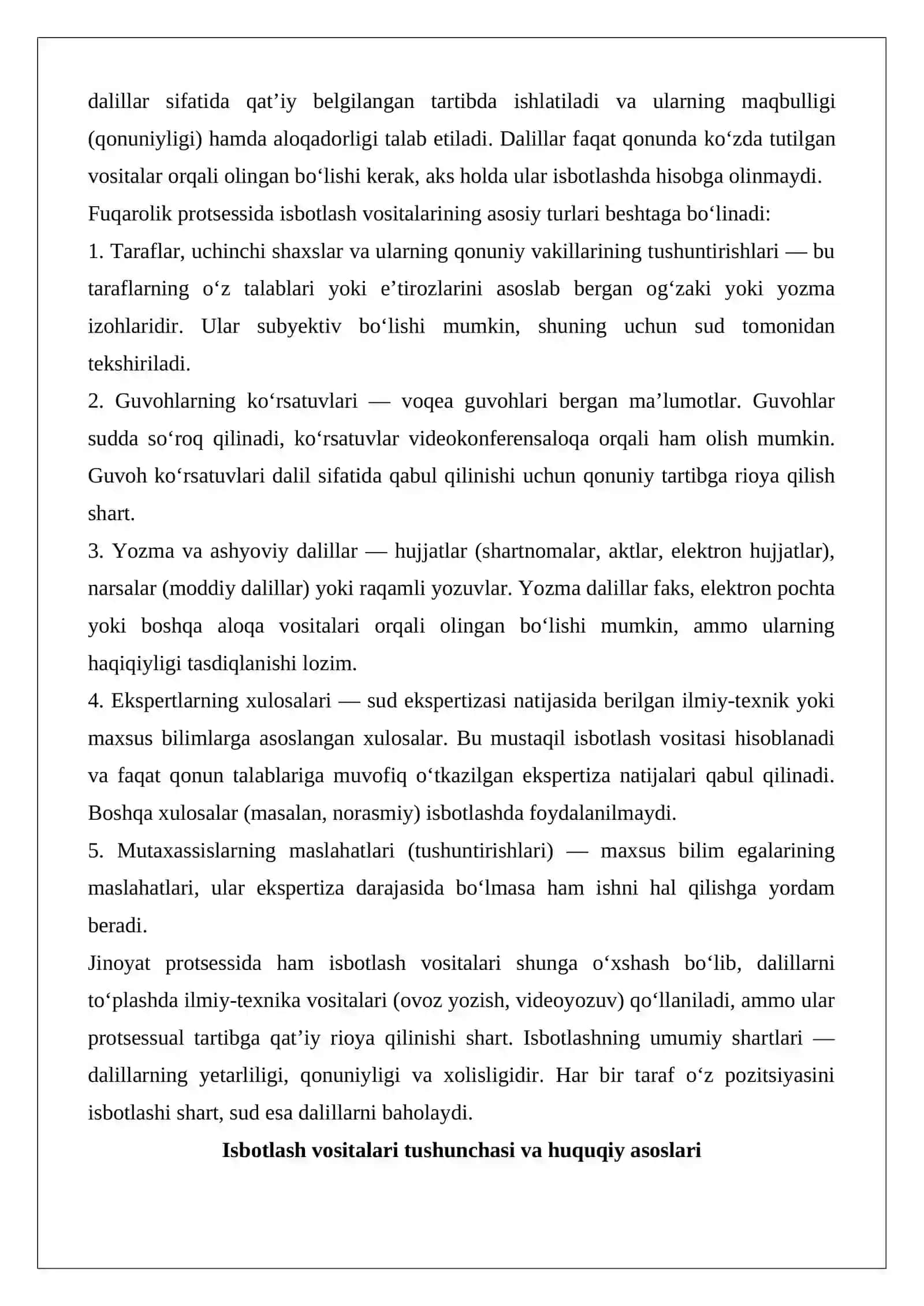 Isbotlash vositalari va ularning turlari 2