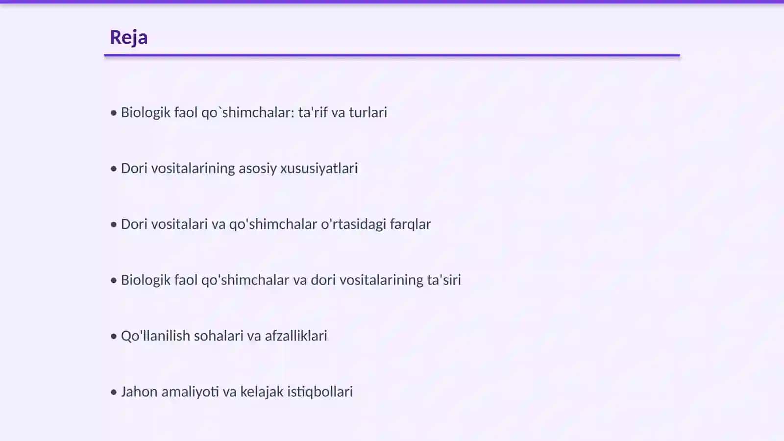 Biologik faol qo`shimchalar va dorivositalarining qiyosiy taxlili 2