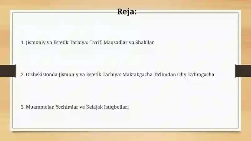 Jismoniy va Estetik Tarbiya 2