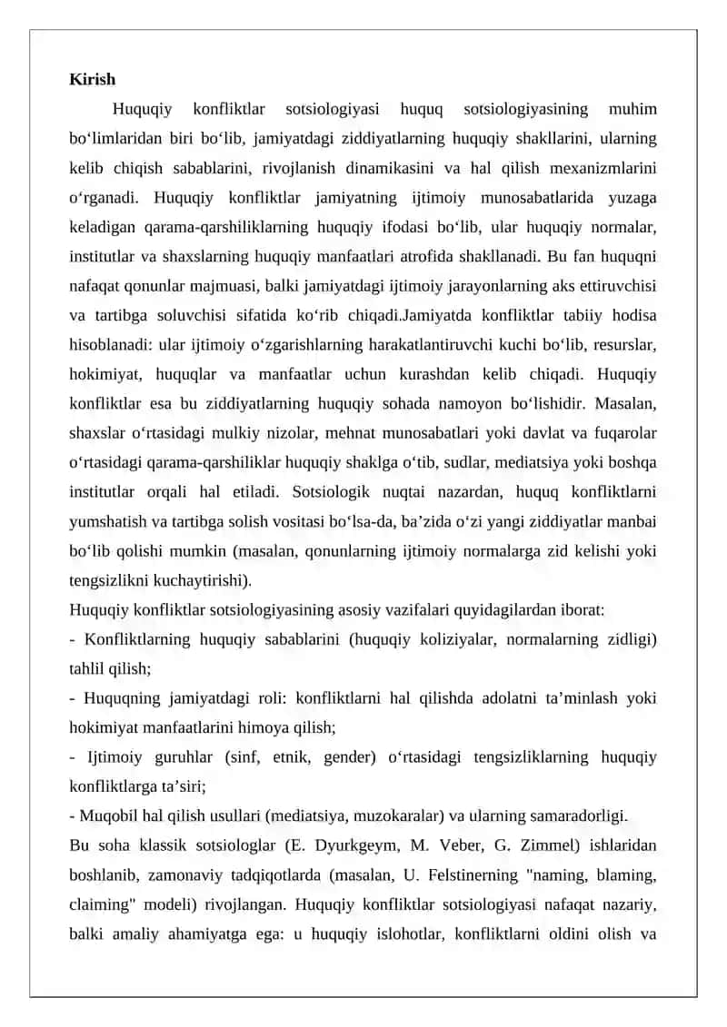 Huquqiy konfliktlar sotsiologiyasi 2