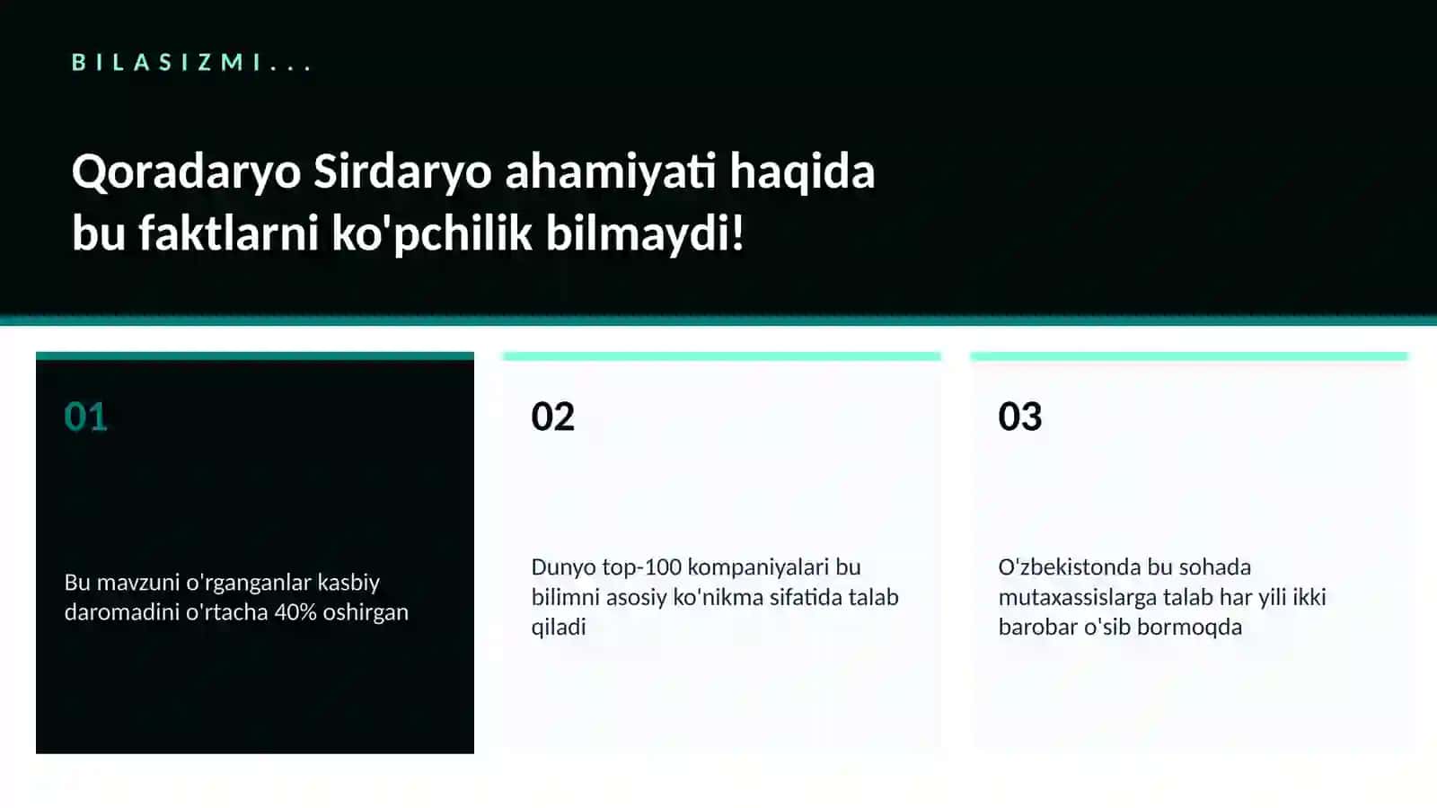 Qoradaryo Sirdaryo ahamiyati 2