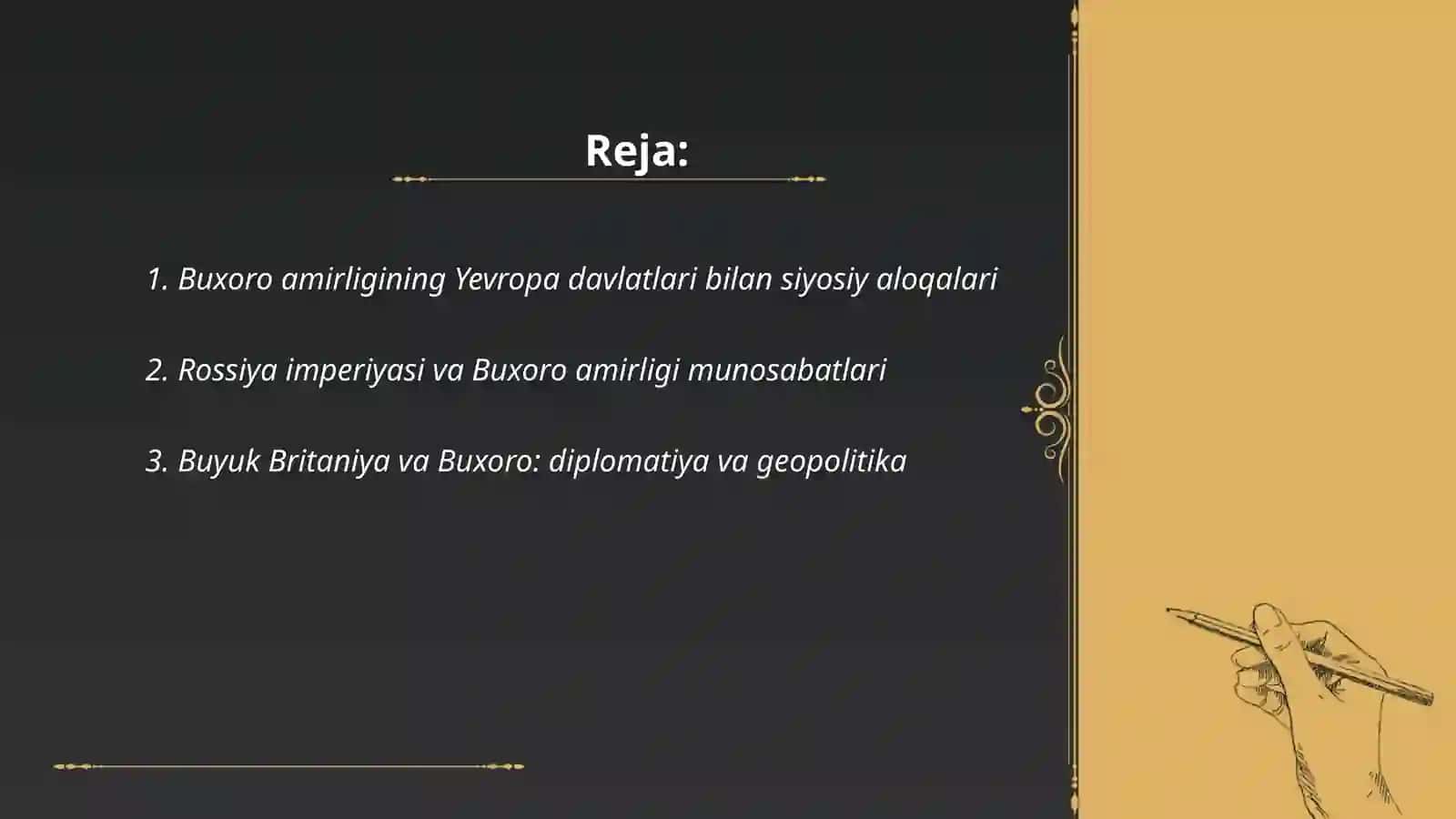 Buxoro amirligi va Yevropa davlatlari 2