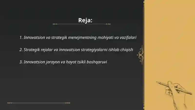 Innovatsion va strategik menejmentning mazmuni 2