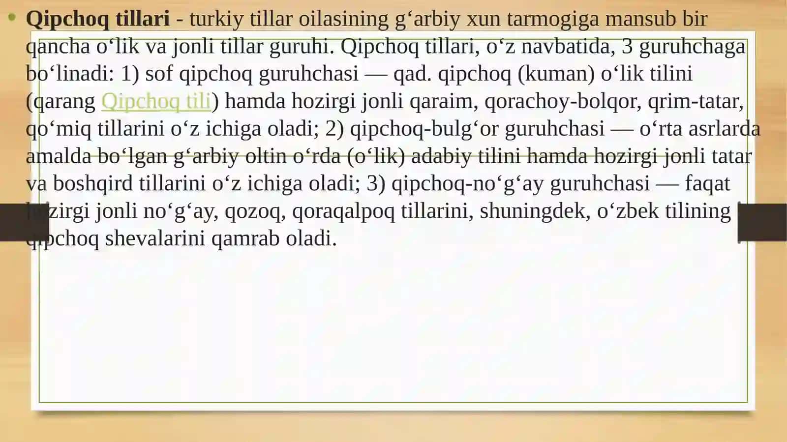 Qipchoq lahjasining asosiy xususiyatlari 2
