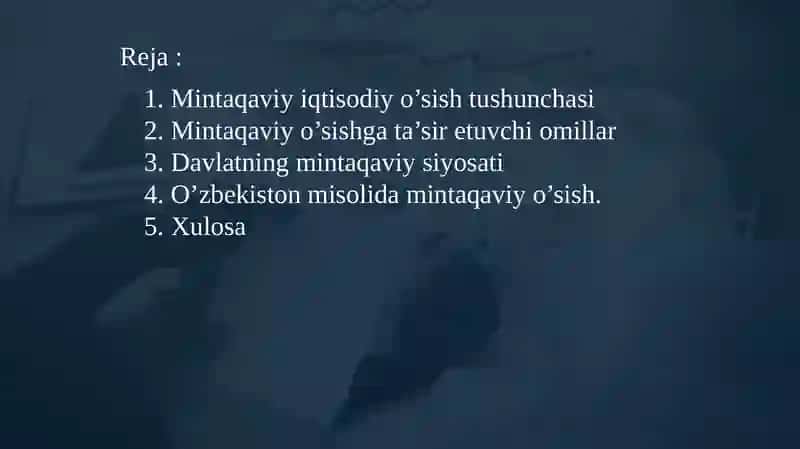 Mintaqaviy iqtisodiy o'sishning nazariy asoslari 2
