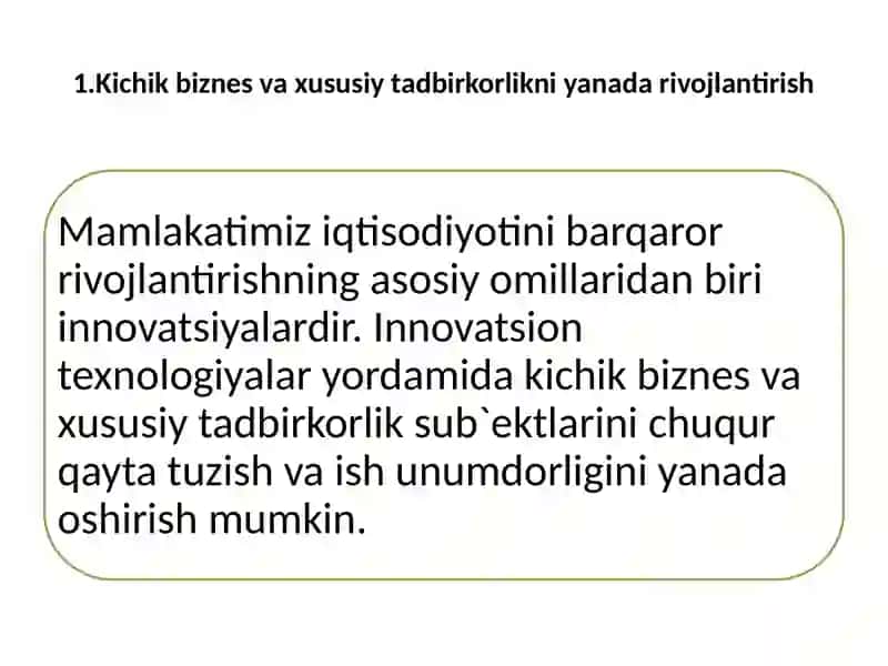 DAVLATNING IQTISODIYOTDA XUSUSIY TARMOQ VA TADBIRKORLIKNI QO‘LLAB-QUVVATLASH SIYOSATI 2