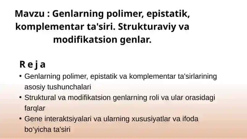 Genlarning polimer, epistatik, komplementar ta'siri 2