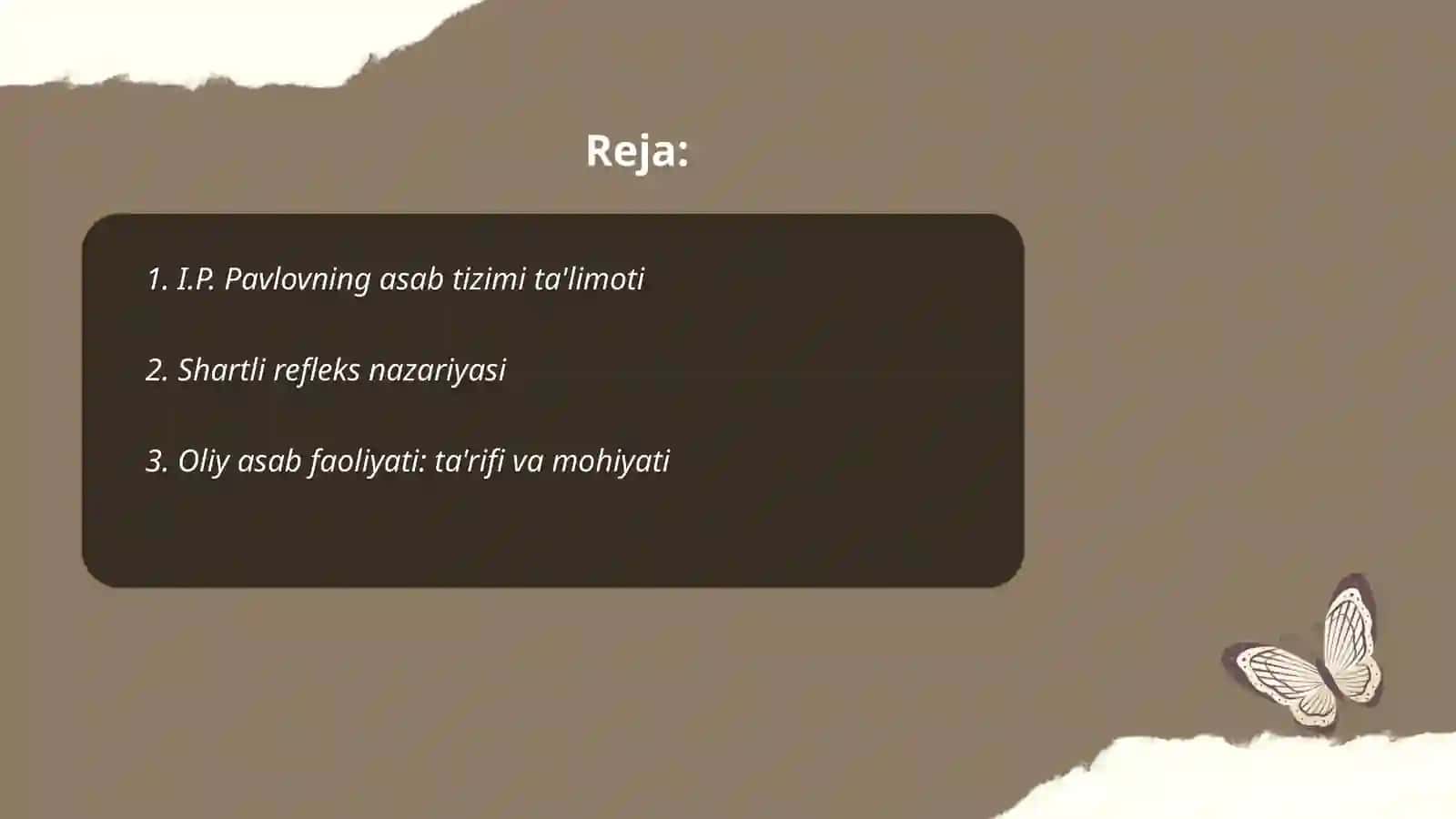 Oliy asab faoliyati haqida I.P.Pavlovning ta'limoti 2