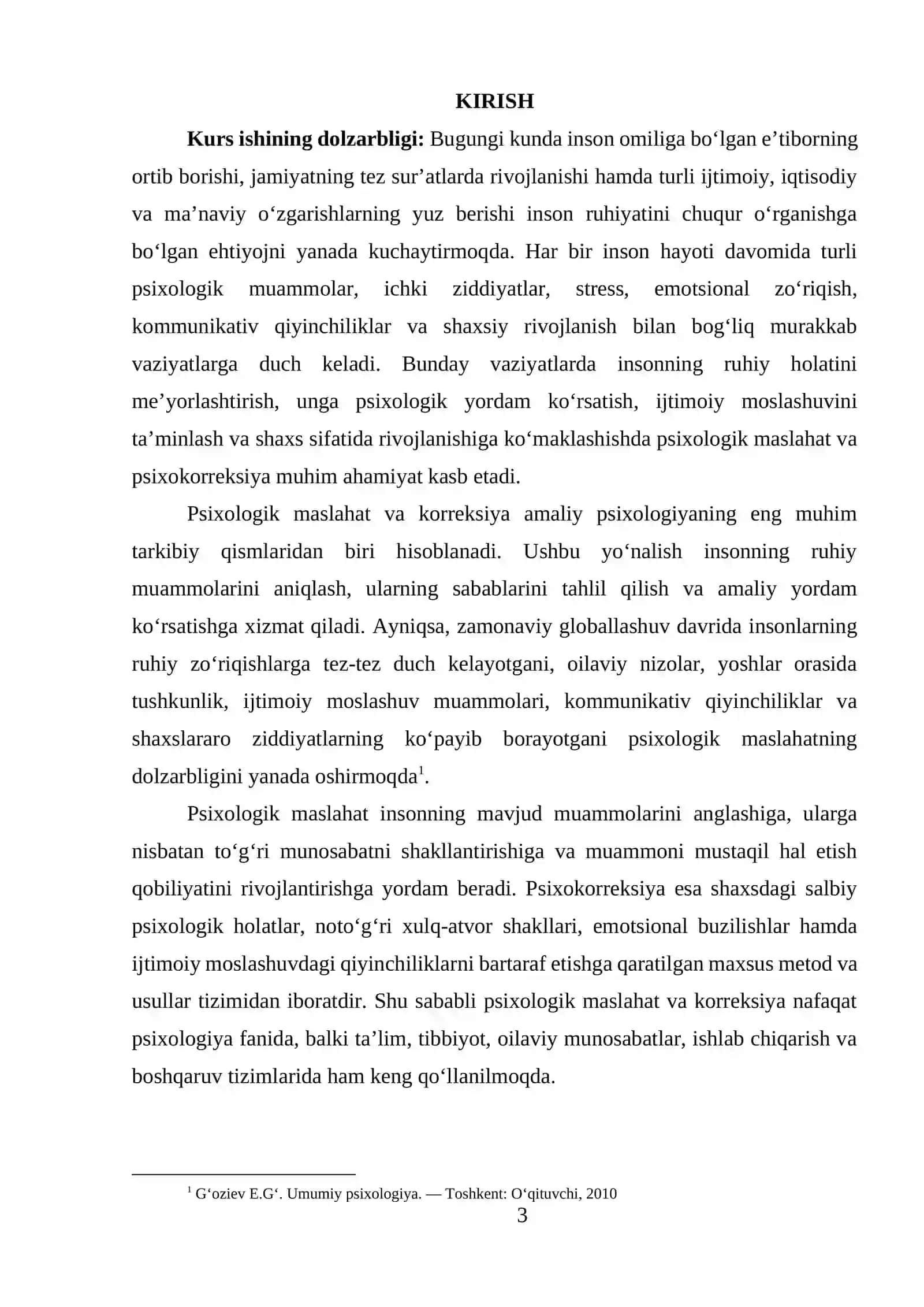 PSIXOLOGIK MASLAHAT VA KORREKSIYANING MAQSAD, VAZIFALARI, TAMOYILLARI VA ULARNING AMALIY PSIXOLOGIYA STRUKTURASIDAGI O‘RNI 2