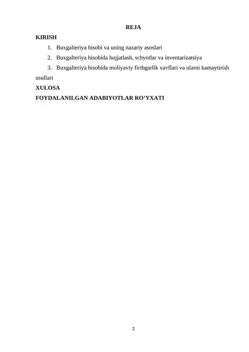 BUXGALTERIYA HISOBI FANIDAN KURS ISHI 2