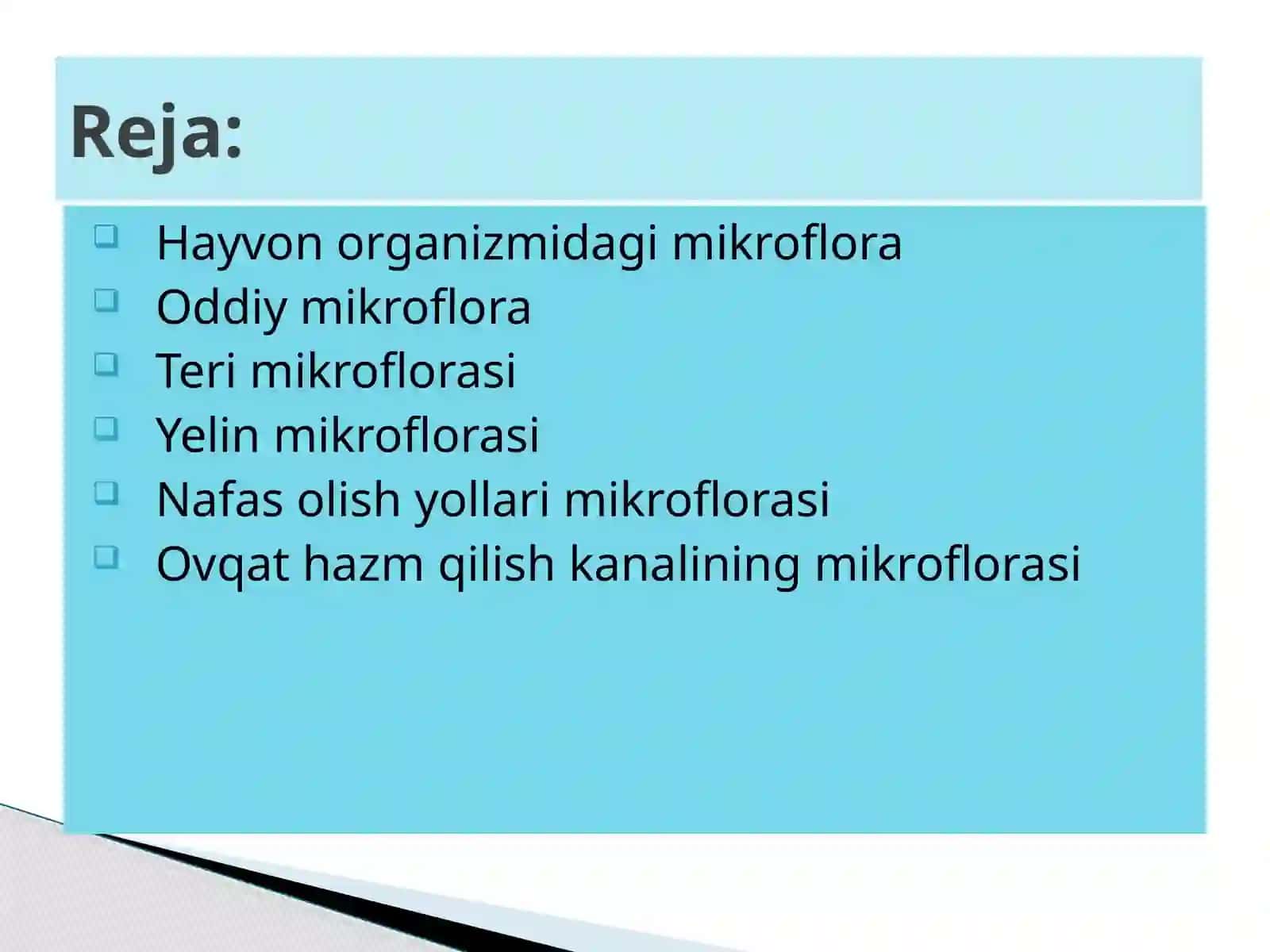 Hayvonlar organizmidagi mikrosflora 2