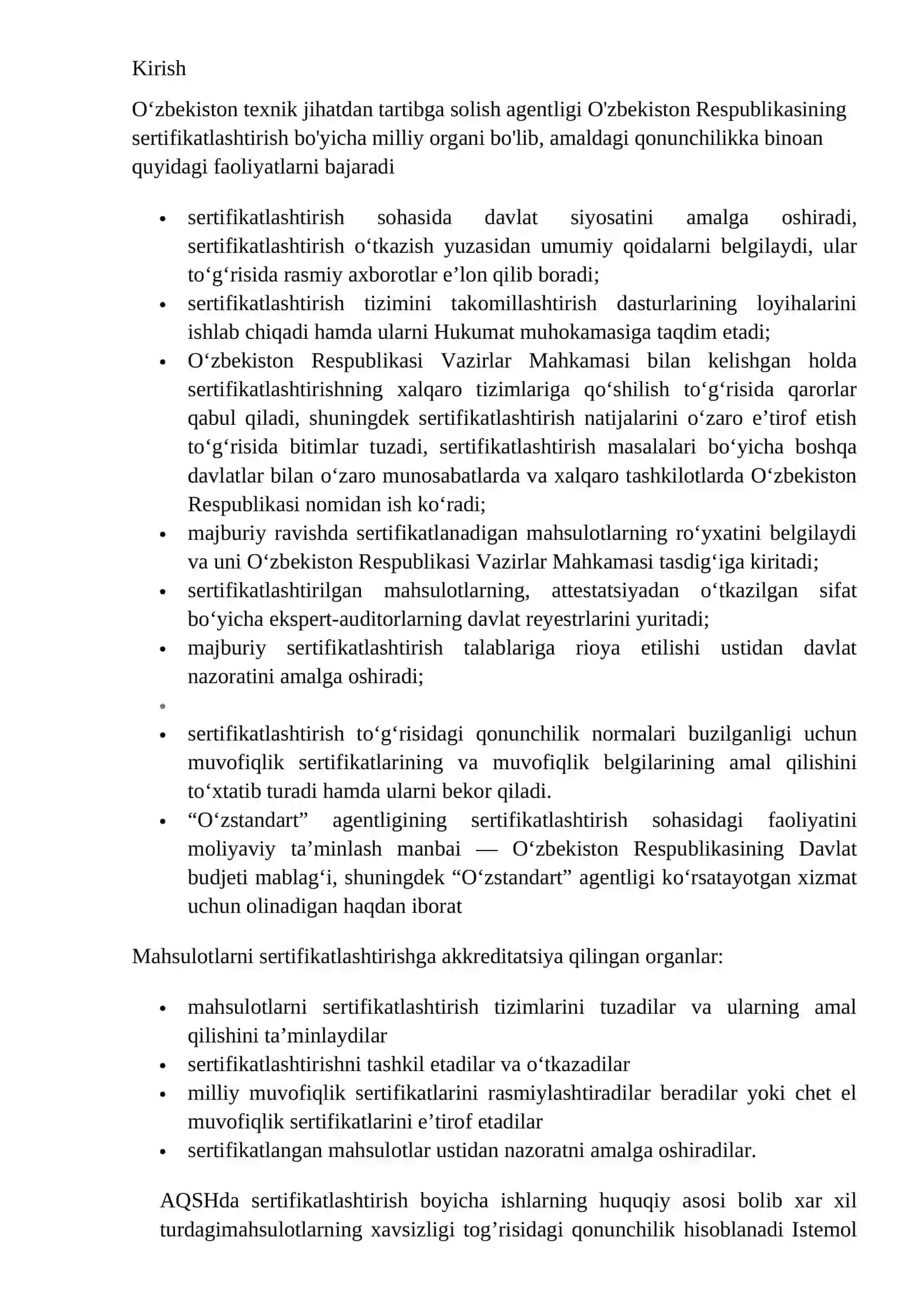 Xorijiy davlatlarda sertifikatlashtirish tizimi 2
