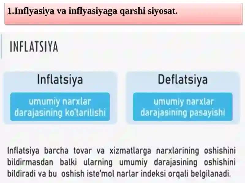 Inflyasiya va inflyasiyaga qarshi siyosat 2