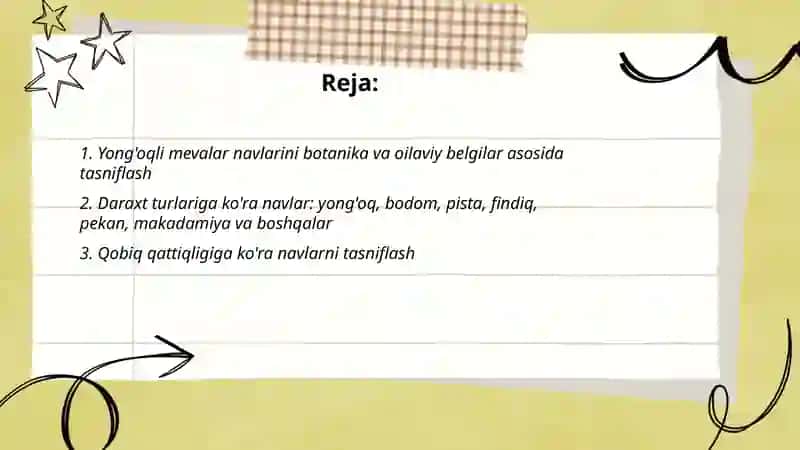 Yong'oqli mevalar navlariga tasnif 2