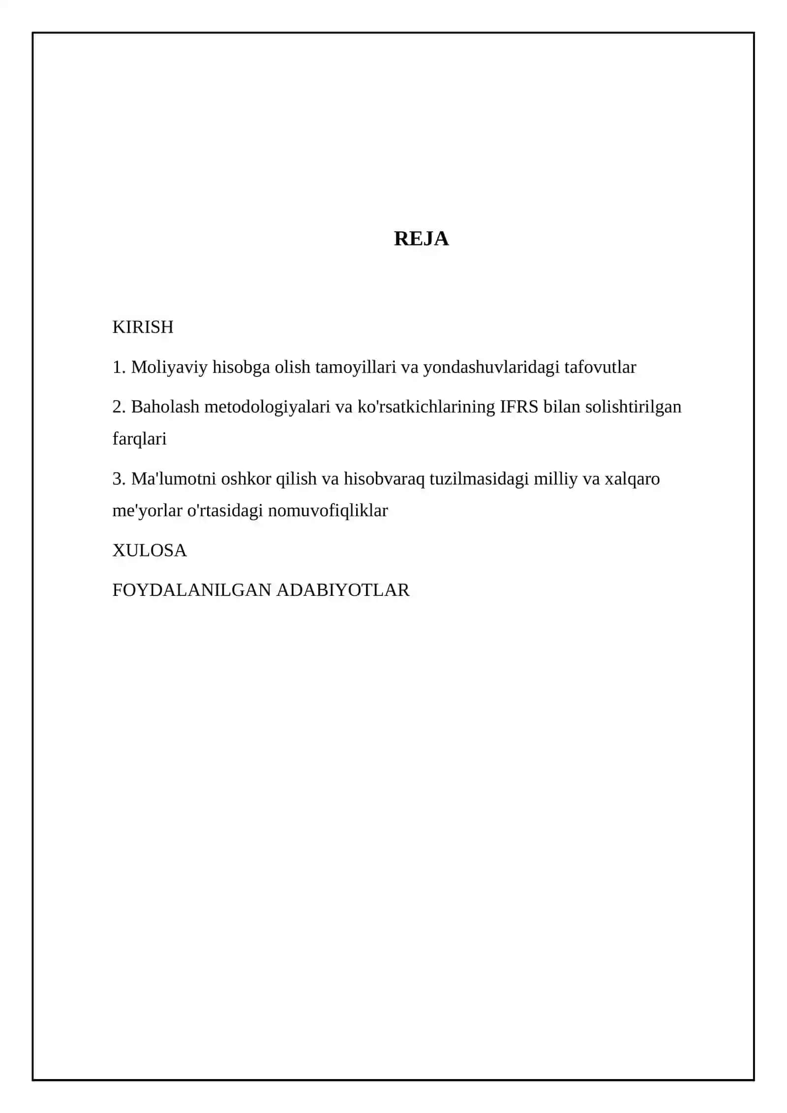 Milliy standartlar va IFRS ortasidagi asosiy farqlar 2