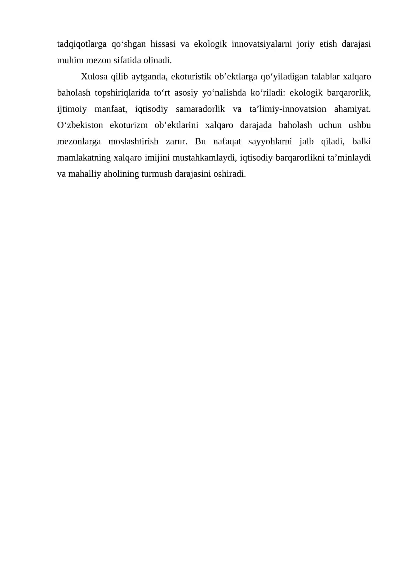 Ekoturistik ob’ektlarga qo‘yiladigan talablar 2