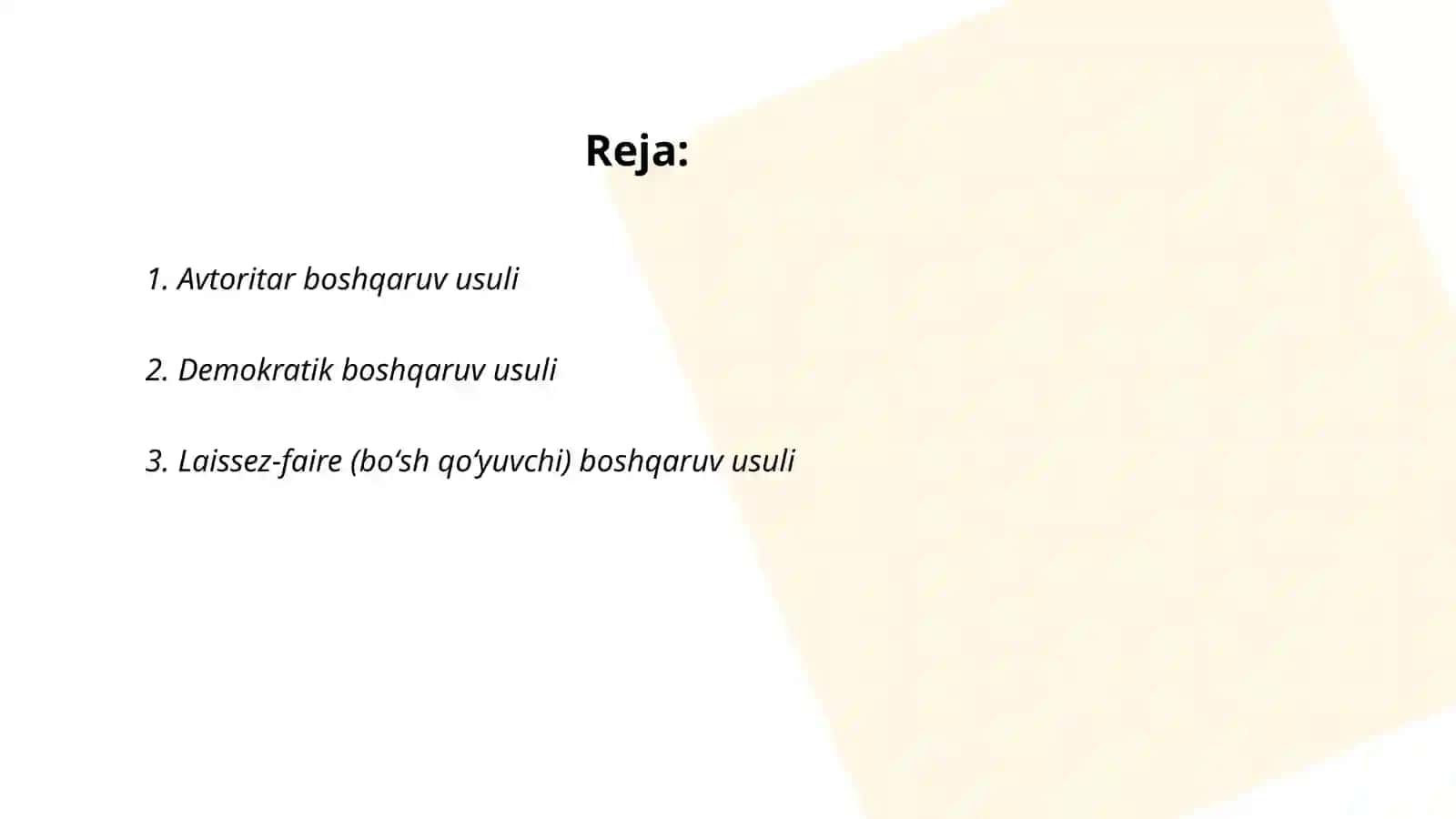 Boshqaruv usullari 2