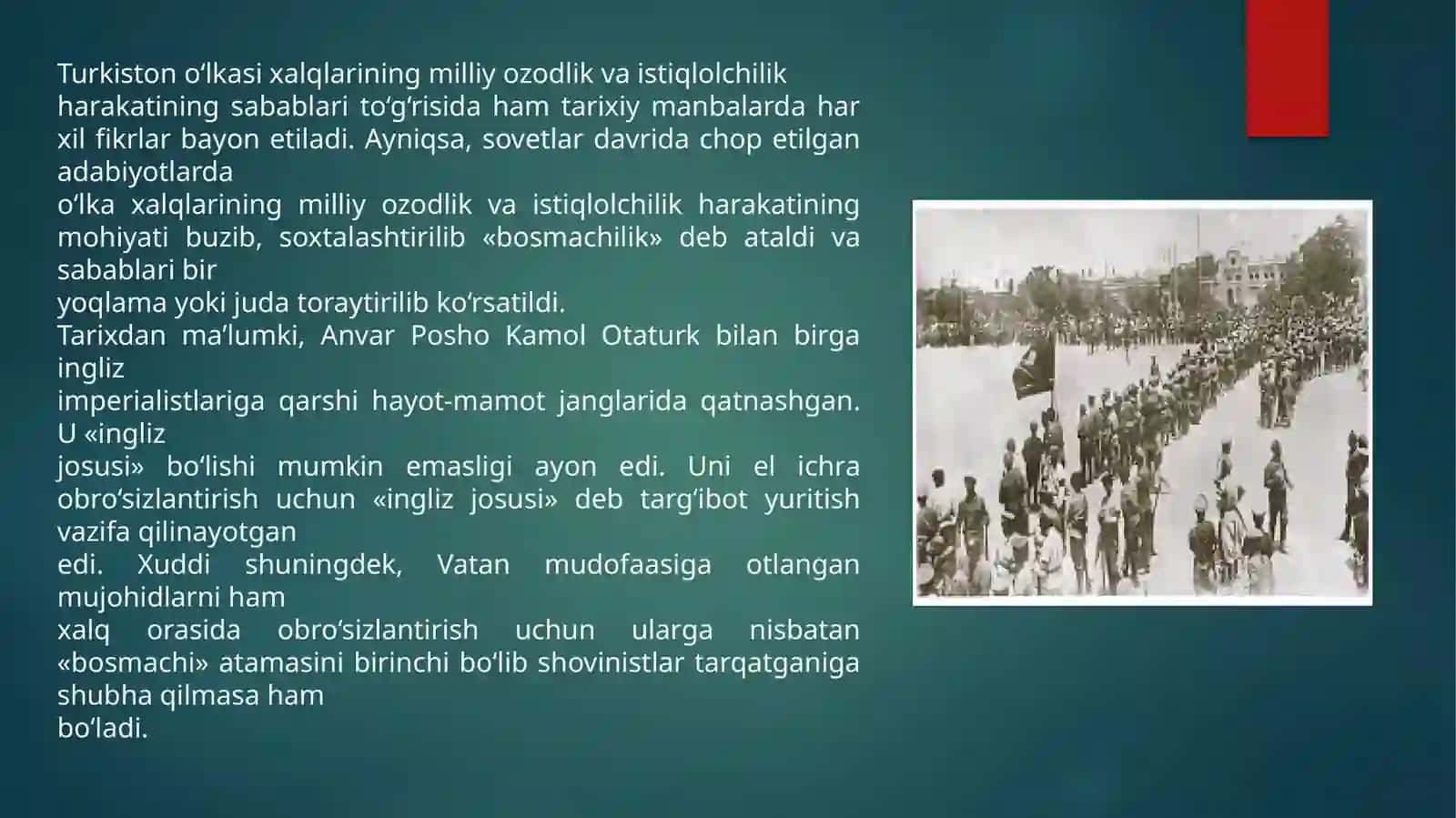 Bolsheviklarning mustabid tuzumiga qarshi istiqlolchilik harakati 2