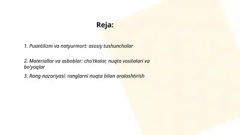 Puantilizm uslubida natyurmort ishlash 2