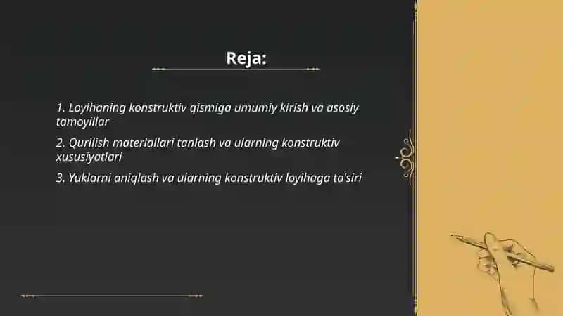KONSTRUKTIV QISMINI LOYIXALASH QOIDALARI BILAN TANISHTIRISH 2