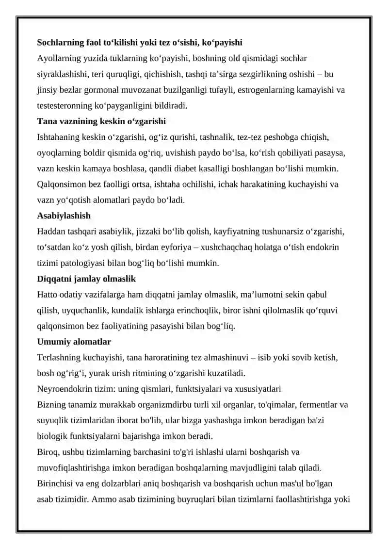ENDOKRIN TIZIM PATOLOGIK FIZIOLOGIYASI 2