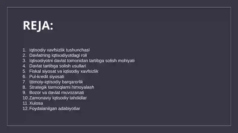 Iqtisodiy xavfsizlik va iqtisodiyotni davlat tomonidan tartibga solish 2