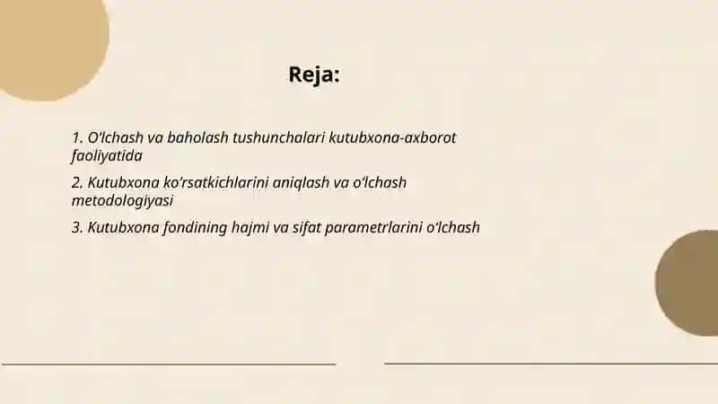 Oʻlchashlarning kutubxona-axborat faoliyatidagi ahamiyat 2