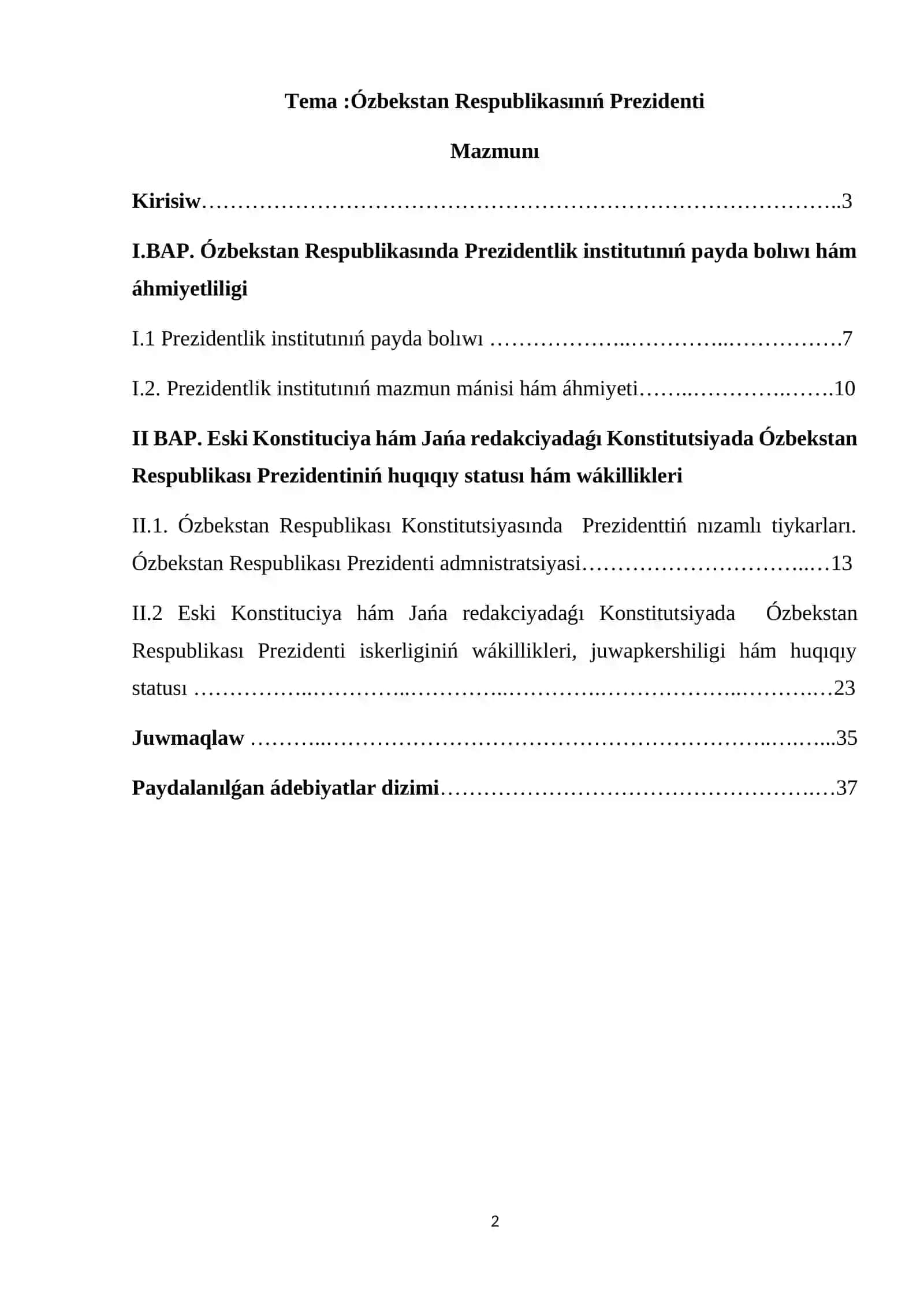 Ózbekstan Respublikasınıń Prezidenti 2