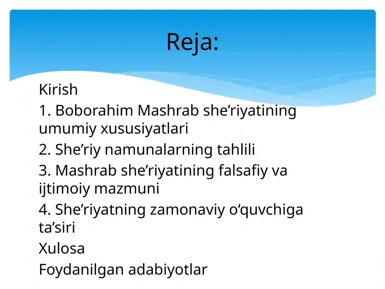 Boborahim Mashrab she'riyatining an'alari tahlili 2