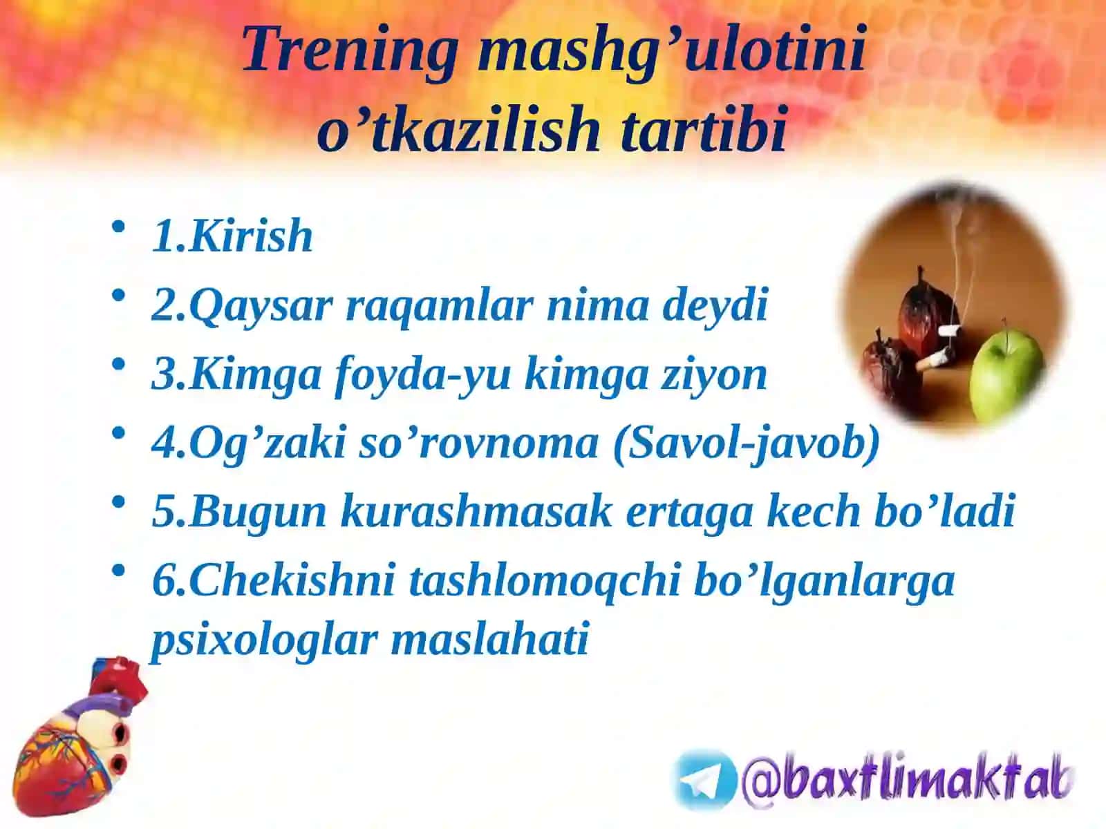 Trening mashg’uloti 2