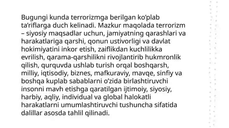 Diniy terorizmga qarshi kurashish 2