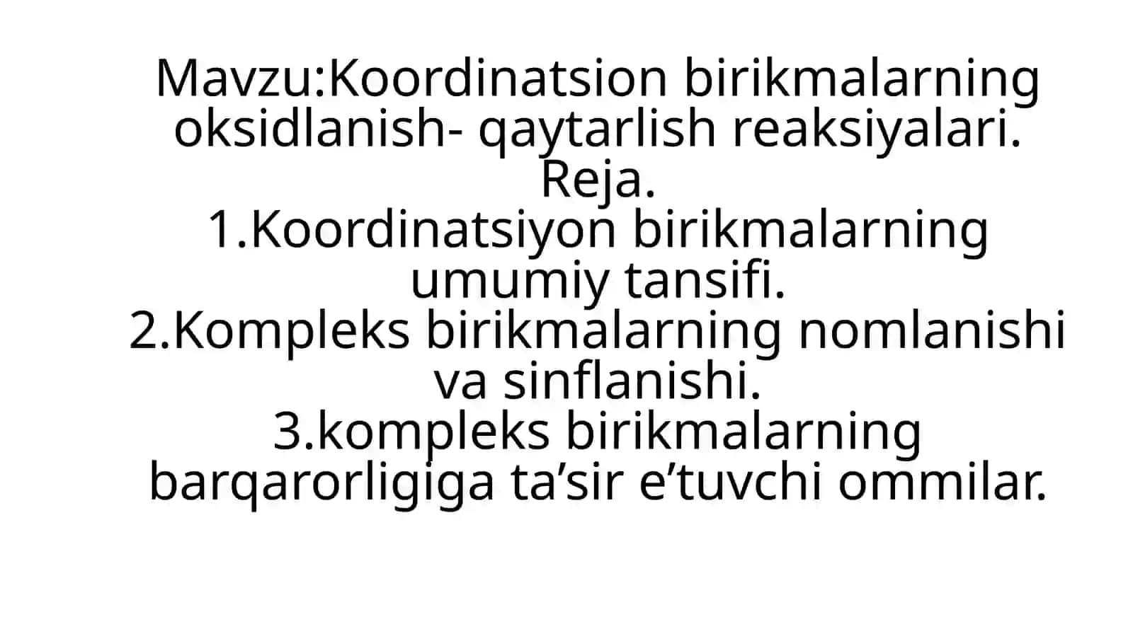 KOMPLEKS KIMYO tayorlangan taqdimot 2