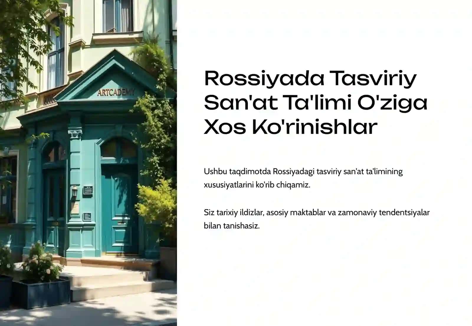 Rossiyada Tasviriy San'at Ta'limi O'ziga Xos Ko'rinishlar 2
