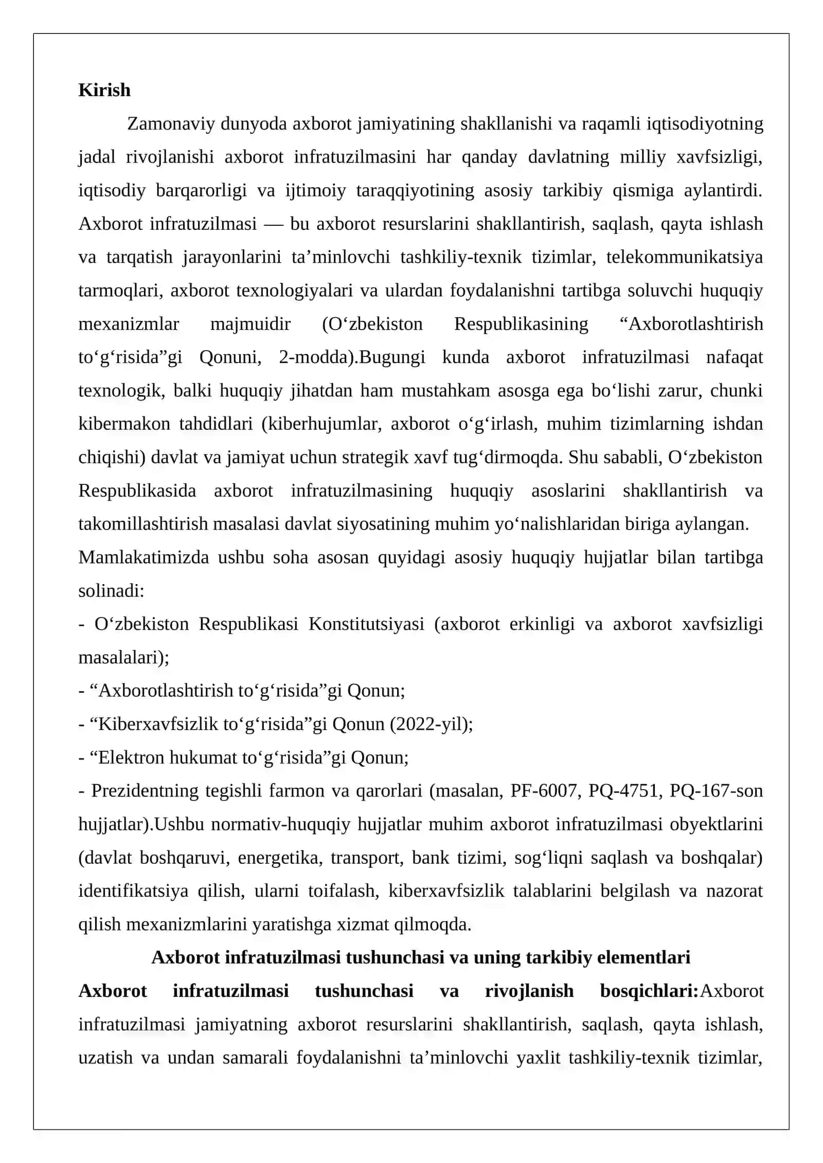 Axborot infratuzilmasining huquqiy asoslari 2