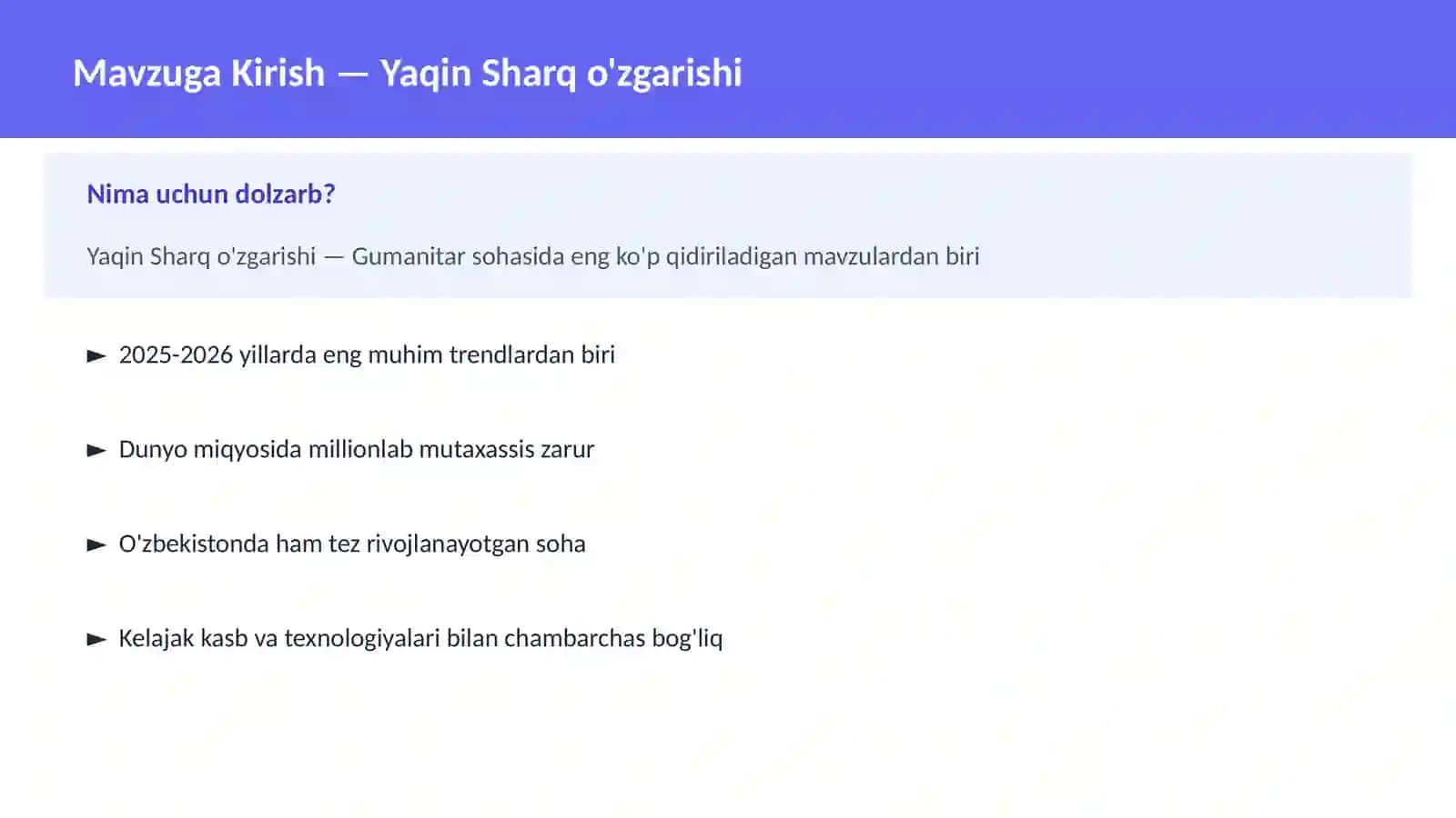 Yaqin Sharq o'zgarishi 2