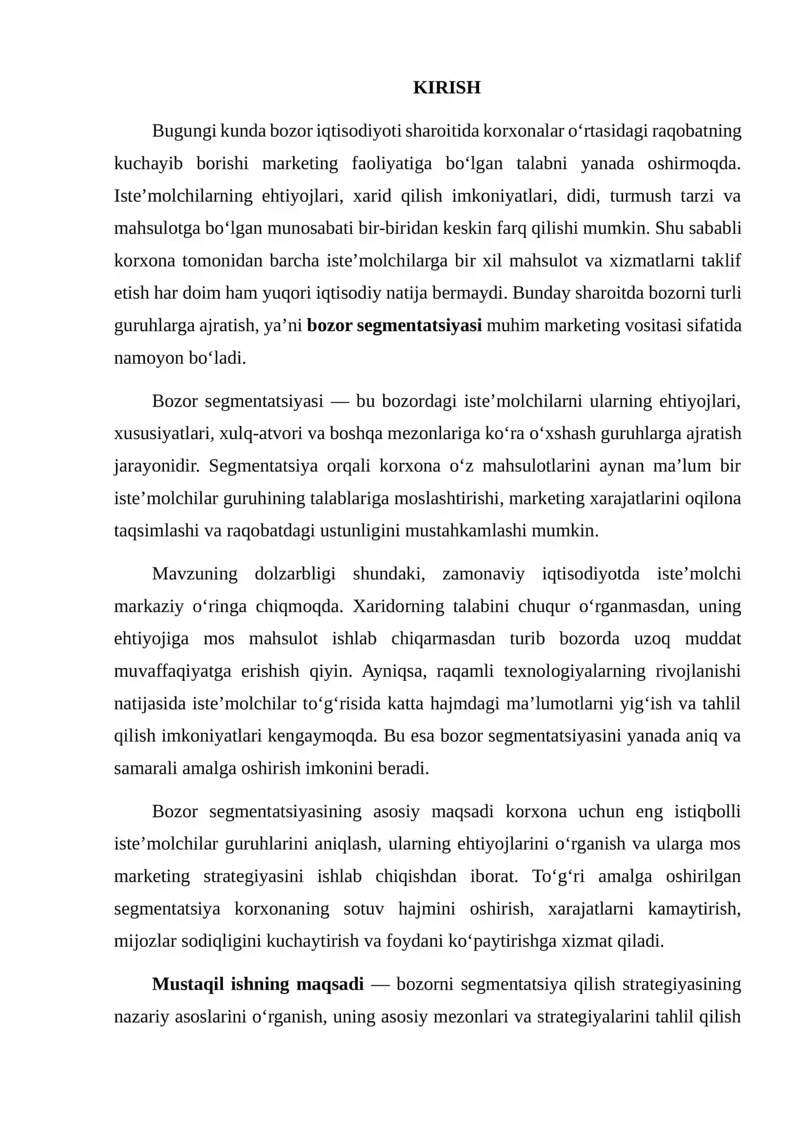 BOZORNI SEGMENTATSIYA QILISH STRATEGIYASI 2