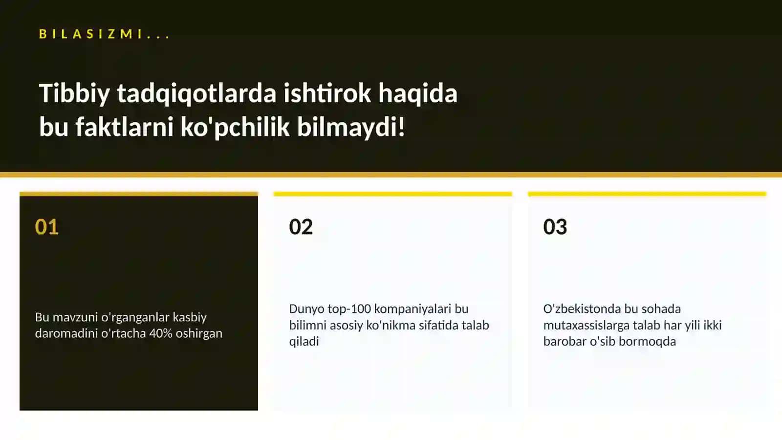 Tibbiy tadqiqotlarda ishtirok 2