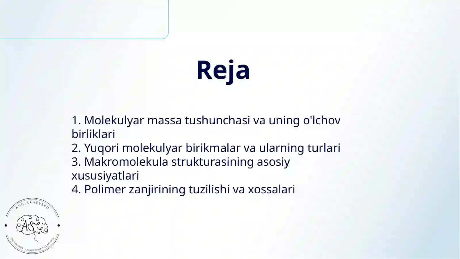 YUQORI MOLEKULYAR BIRIKMALARNING MOLEKULYAR MASSALARI. MAKROMOLEKULA, POLIMER ZANJIRI 2