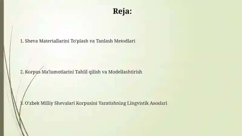 O'zbek milliy shevalar korpusi tuzishning lingvistik asoslari 2