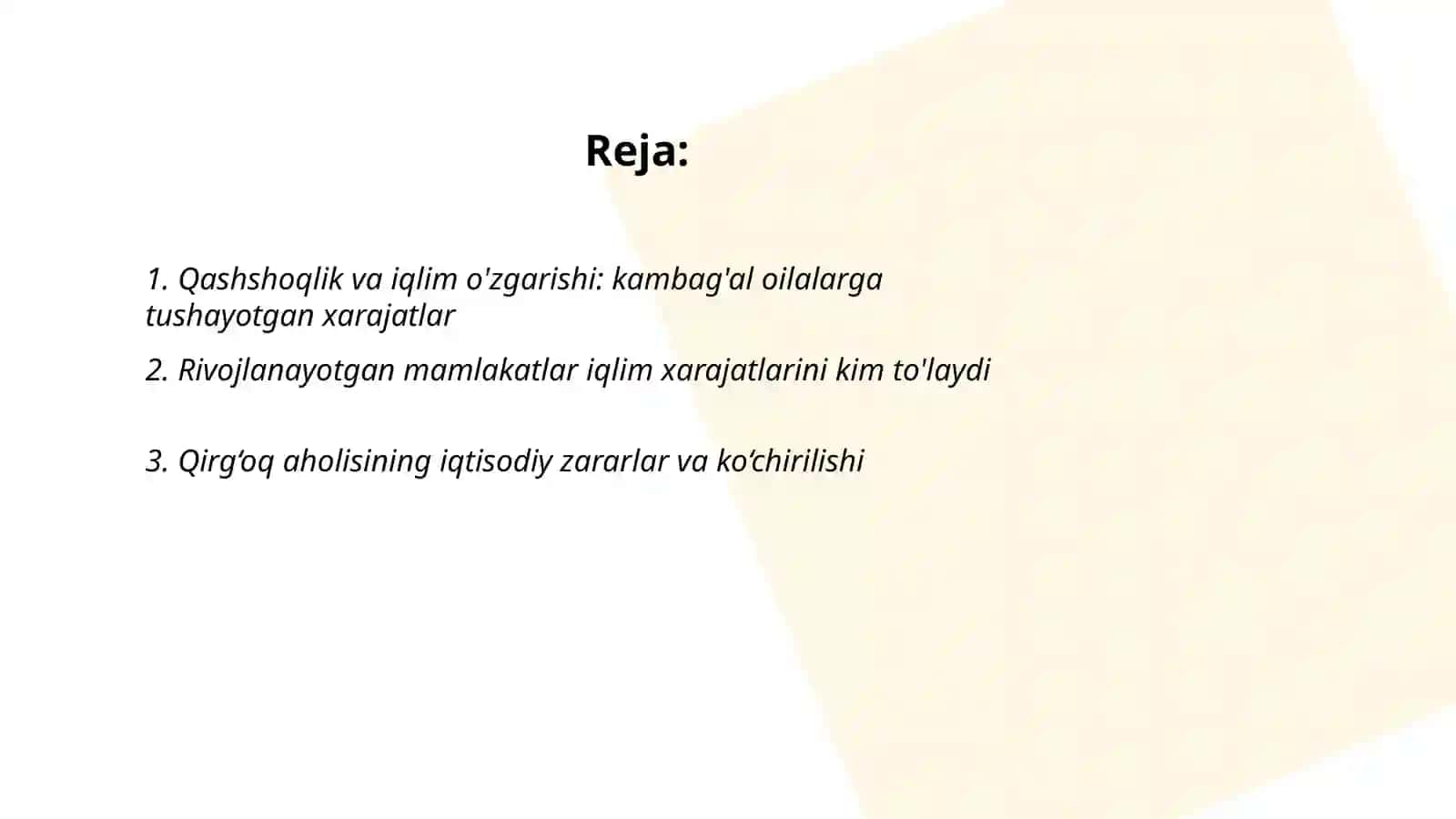 Qashshoqlik va iqlim o'zgarishi: kambag'al oilalarga tushayotgan xarajatlar 2