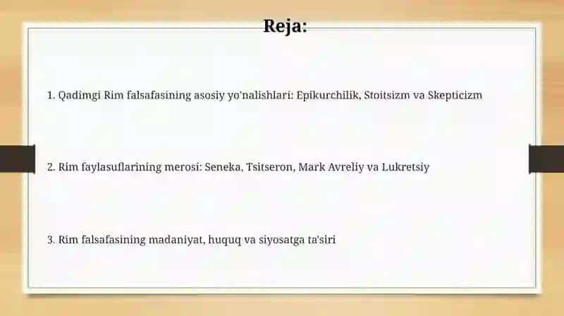 Qadimgi Rim Falsafasi 2