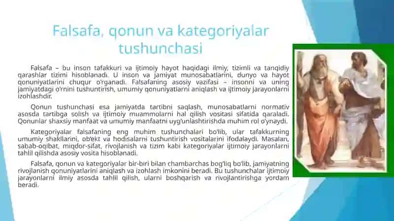 Falsafa qonun va kategoriyalarining ijtimoiy jarayonlar dialektikasidagi roli 2
