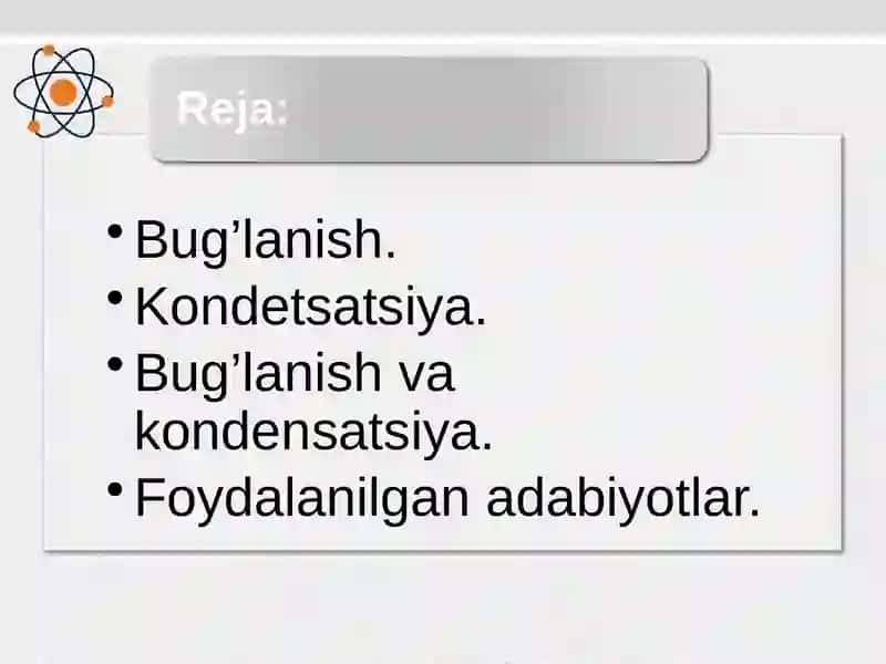 Bug’lanish va kondensatsiya 2