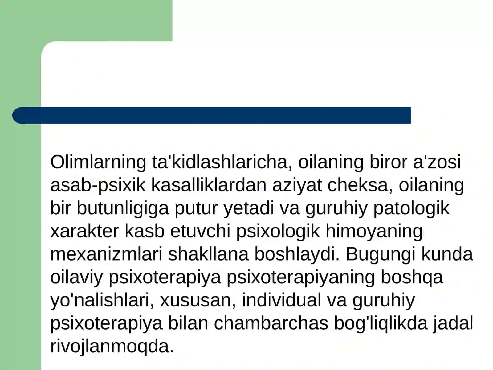 Oila a’zolari bilan ishlashda individual va umumiy uslub 2