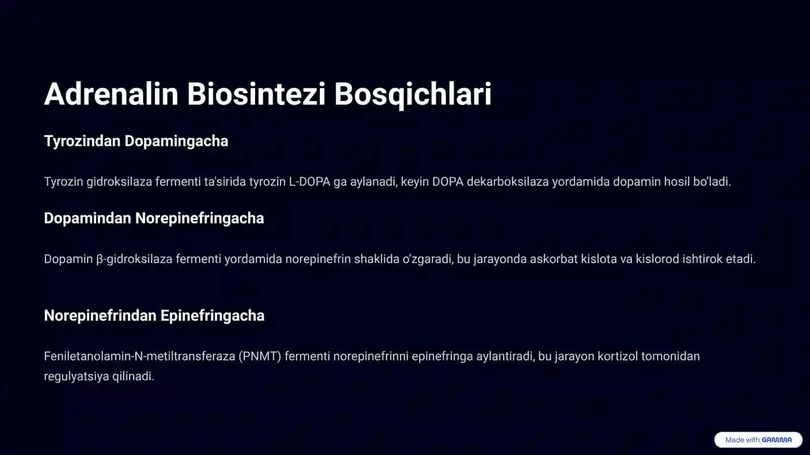 Adrenalin (Epinefrin) Haqida Chuqur Biokimyoviy Ma'lumot 2