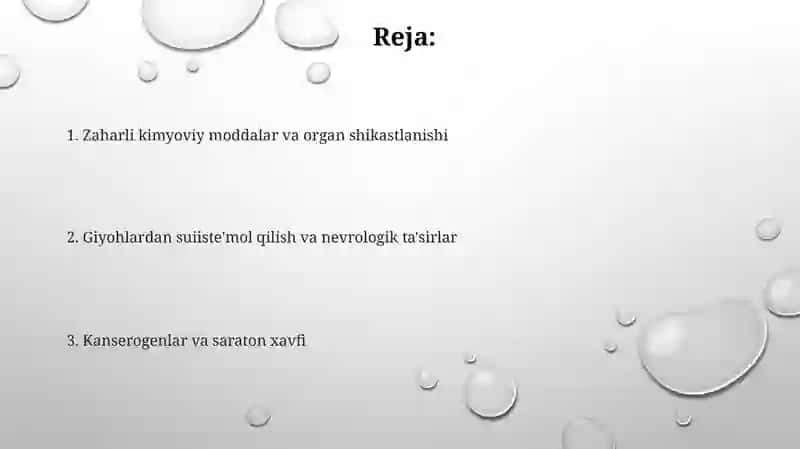 Zararli moddalarning odam organizmiga ta'siri 2